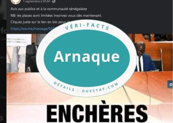 Arnaque sur Facebook : un faux « avis de vente » aux enchères attribué aux Douanes du Sénégal